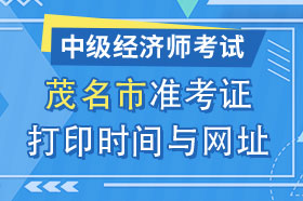 广东省茂名市2024年中级经济师准考证打印时间与网址