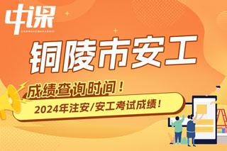 安徽省铜陵市2024年中级注册安全工程师考试成绩查询时间