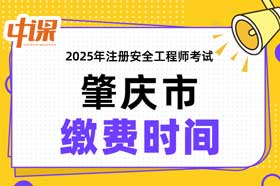 广东省肇庆市2025年中级注册安全工程师缴费时间与缴费金额