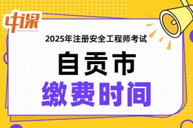 四川省自贡市2025年中级注册安全工程师缴费时间与缴费金额