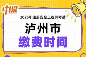 四川省泸州市2025年中级注册安全工程师缴费时间与缴费金额