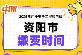 四川省资阳市2025年中级注册安全工程师缴费时间与缴费金额